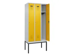 locker,HxBxD 2120x900x500mm,3vak,vak B 300mm,cil.-slot,voetonderstel