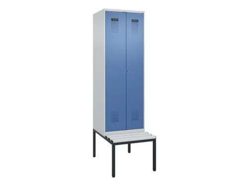 PBM-locker met bank,HxBxD 2120x600x815mm,2vak,vak B 300mm
