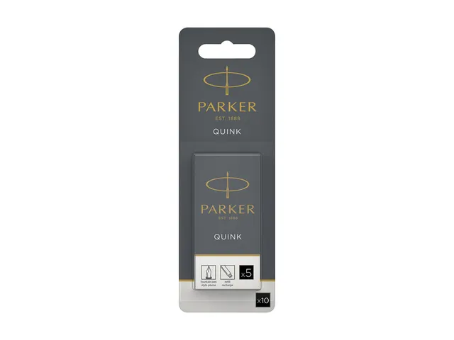 Inktpatroon Parker Quink zwart blister à 10 stuks