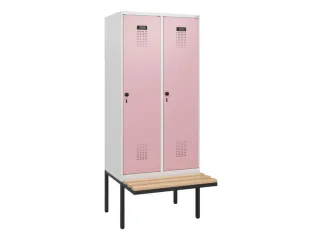 locker met bank,HxBxD 1950x800x815mm,2vak,vak B 400mm,draaigrendel - 2