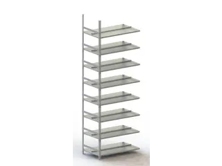 Schroefstelling Aanbouwveld Ral7035 2500x1002x604mm 8legborden 80kg - 1