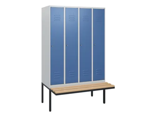 locker met bank,HxBxD 1950x1200x815mm,4vak,vak B 300mm,cil.-slot