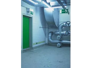 Vluchtroute-aanvullend bord,nooduitgang,PVC,groen/wit,lang nalichtend - 2