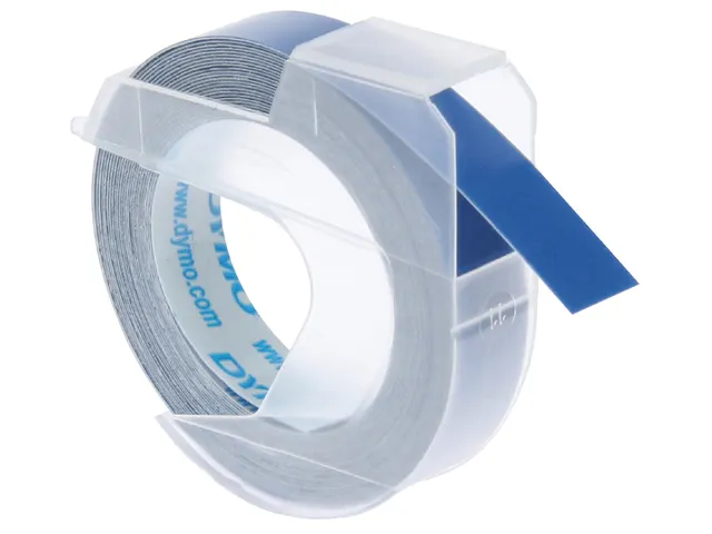 Labeltape Dymo rol 9mmx3M glossy vinyl prof blauw 520106