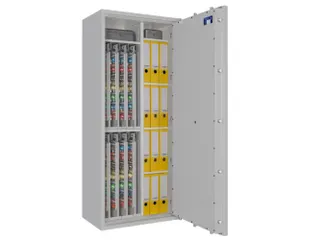 sleutelkluis,HxBxD 1550x650x420mm,896haak,legborden,romp RAL7035 - 1