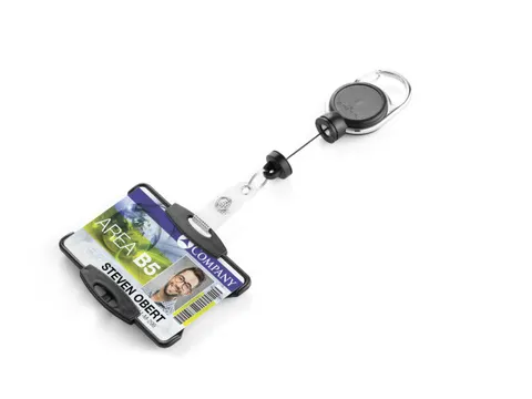 Kaarthouder Extra Strong Met afrolmechnisme Zwart