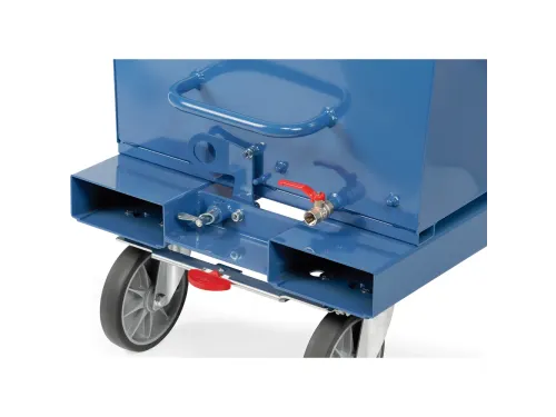 Afvalbakken 4702a Ral5007 750kg 450 liter Aftapkraan blauw