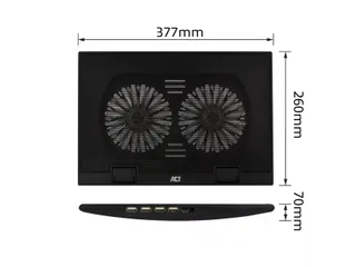Laptopstandaard ACT 2 standen met ventilator 4-p hub - 9