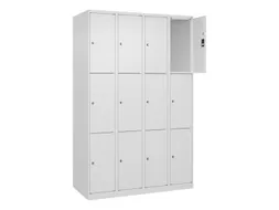 lockerkast,HxBxD 1850x1200x500mm,4x3vakken,vak B 300mm,cil.-slot