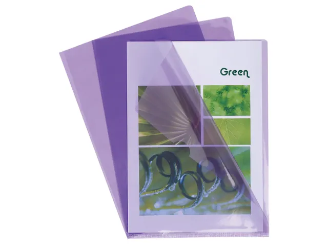 100 L-Mappen A4 0.13mm Glad Pvc Sterke Kwaliteit paars