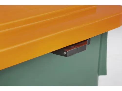 Zoutbak 210l 775x 790x 605mm Hdpe Groen Deksel Oranje