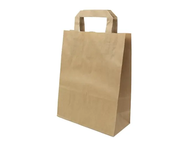 Sac papier kraft avec poignées marron 28x22cm 250 pièces