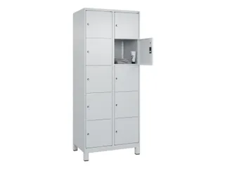 lockerkast,HxBxD 1950x800x500mm,2x5vakken,vak B 400mm,cil.-slot,voeten - 1