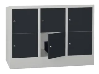 lockerkast,HxBxD 855x1200x500mm,3x2vakken,RAL7035,front RAL7016 - 2