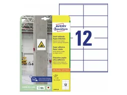 Avery Zweckform L7875 Sterk klevende etiketten A4 105x48mm 240 stuks