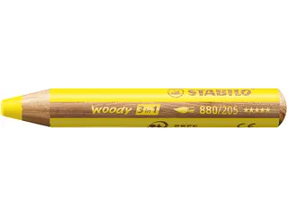 Kleurpotloden STABILO 880 woody 3 in 1 multitalent geel - 3