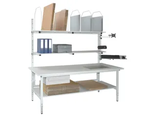 complete paktafel,HxBxD 700-950x2000x900mm,blad lichtgrijs - 1