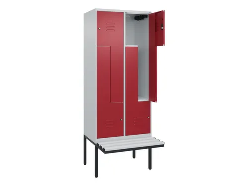 Z-garderobekast,HxBxD 2120x800x815mm,4vak,vak B 400mm,cil.-slot