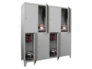 lockerkast,HxBxD 1850x1600x500mm,4x2vakken,RAL7035,front RAL3000 - 1