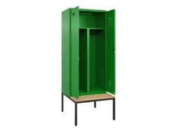 PBM-locker met bank,HxBxD 2120x800x815mm,2vak,vak B 400mm