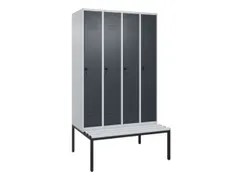 Armoire vestiaire avec banc HxlxP 2120x1200x815mm 4compart.