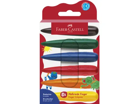 Waskrijt Faber-Castell Fingers 6 stuks op karton blister