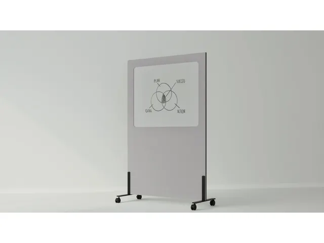 Silva verrijdbaar akoestisch whiteboard lichtgrijs 200x120cm