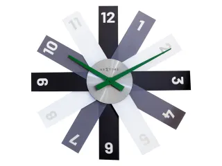 Design wandklok - 40cm- Stille klok - Zwart - Acryl - NeXtime "Plexi" - 1