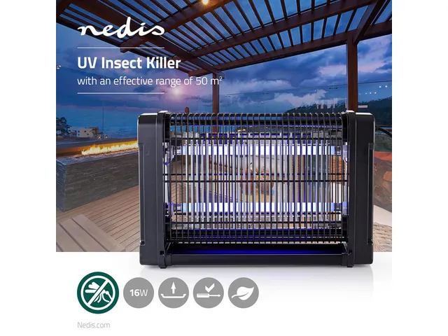 Insectenlamp Nedis electrisch 2x8watt 50M2 zwart