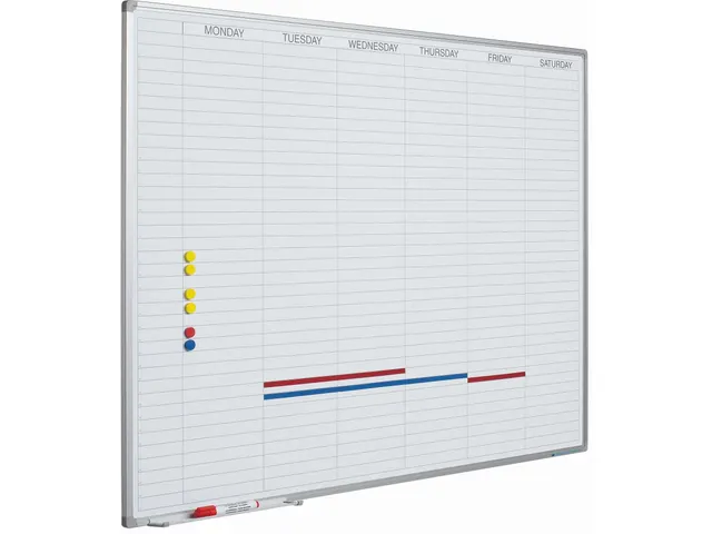 Planbord 60x90cm Softline profiel 8mm Werkdagen EN incl. dagenstrook