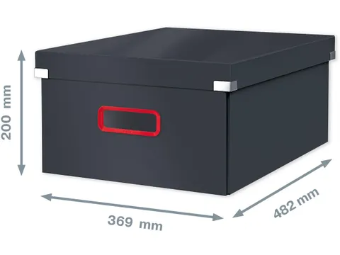 Cosy Click & Store grote opbergdoos grijs 85% gerecycled karton
