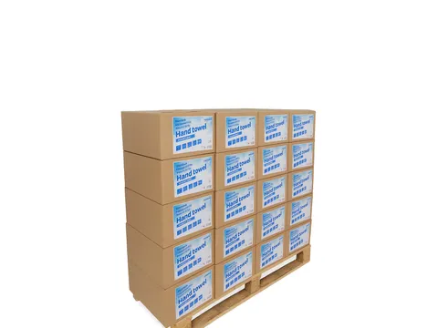 Handdoek Z-vouw 2-laags 22.5x22cm 20x200 wit Pallet