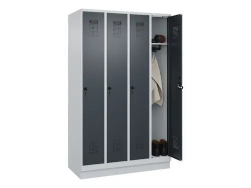 locker,HxBxD 1950x1200x500mm,4vak,vak B 300mm,draaigrendel,sokkel