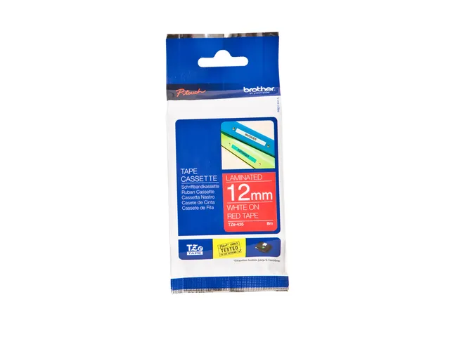Labeltape Brother P-touch TZe-435 standaard 12mm wit op rood