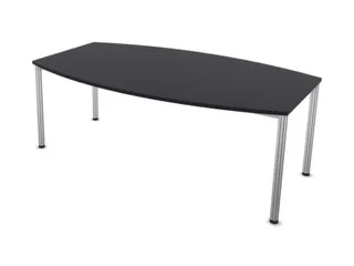 vergadertafel,HxBxD 740x2000x1200mm,vatvormig,CC-zwart - 1