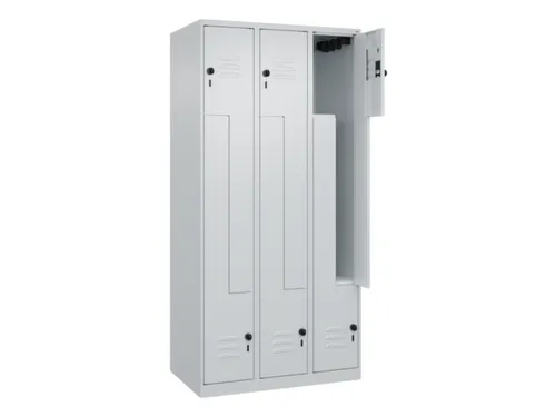 Z-garderobekast,HxBxD 1850x900x500mm,vak B 150/300mm,draaigrendel
