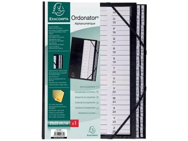 Sorteermap Ordonator Pp A4 A-Z Zwart karton