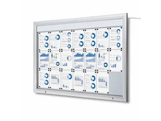 Outdoor mededelingenbord 21x A4 met logopaneel LED verlicht - 1