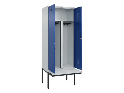 PBM-locker met bank,HxBxD 2120x800x815mm,2vak,vak B 400mm,draaigrendel