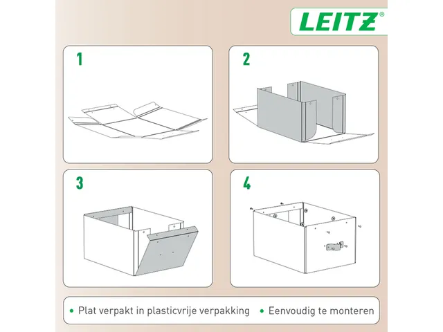Boîte de rangement Leitz Puro avec couvercle 17L beige set 2 pièces