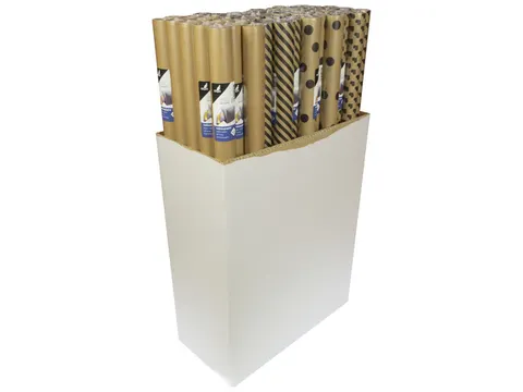 Cadeaupapier Kangaro kraft 4 dessins assorti, 70 x 200 cm, 60 rol.