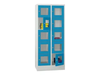 lockerkast,HxBxD 1850x800x500mm,2x5vakken,RAL7035,front RAL5012 - 2