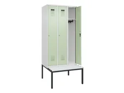 locker met bank,HxBxD 2120x900x815mm,3vak,vak B 300mm,cilinderslot