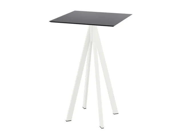 statafel,HxBxD 1090x700x700mm,rechthoekig,4voeten wit,blad HPL zwart