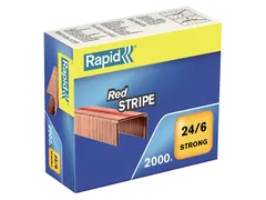 Nieten Rapid 24/6 Redstripe kopercoating 2000 stuks