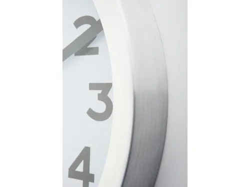 Wandklok NeXtime dia. 19cm, geborsteld aluminium, 'Station' cijfers