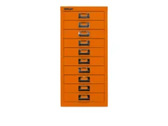 kantoor-ladekast HxBxD 590x279x380mm 10 laden romp oranje staal