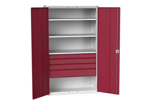 universele kast,HxBxD 2000x1300x550mm,3xStalen bodem,4lade(n)