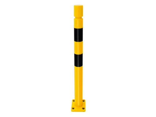 aanrijdbeveiliging paal,HxØ 1000x80mm,geeft mee,TPU,geel/zwart