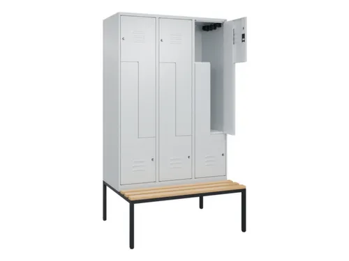 Z-garderobekast,HxBxD 2120x1200x815mm,6vak,vak B 400mm,cil.-slot